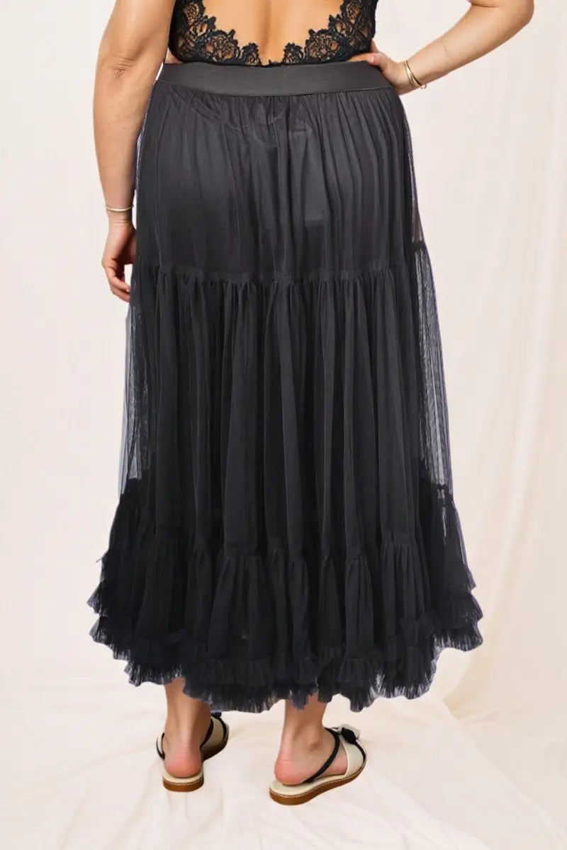 Tulle Tiered Maxi Skirt