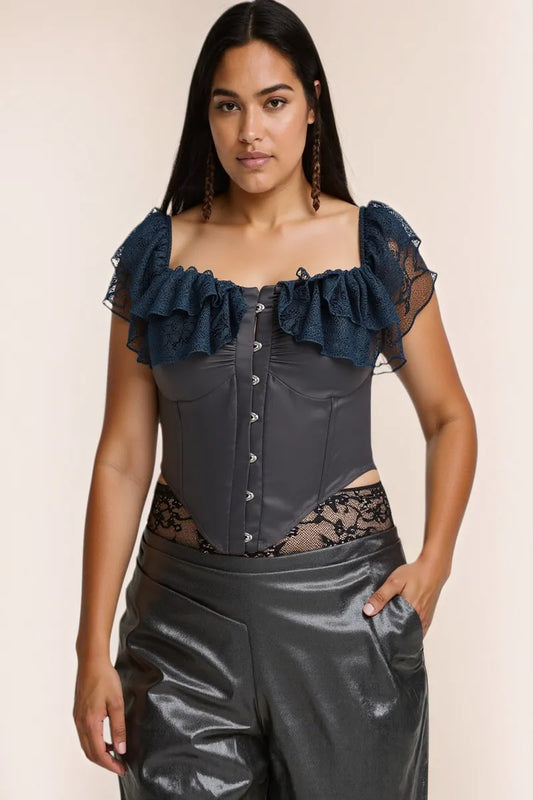 Boned Lace Bardot Top