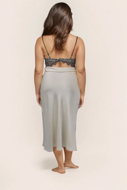 Satin Lace Maxi Gown