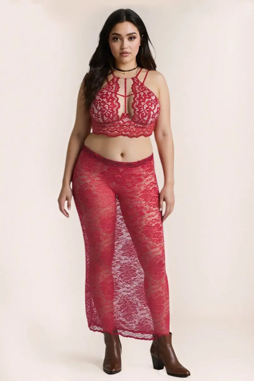 Lace Sheer Maxi Skirt