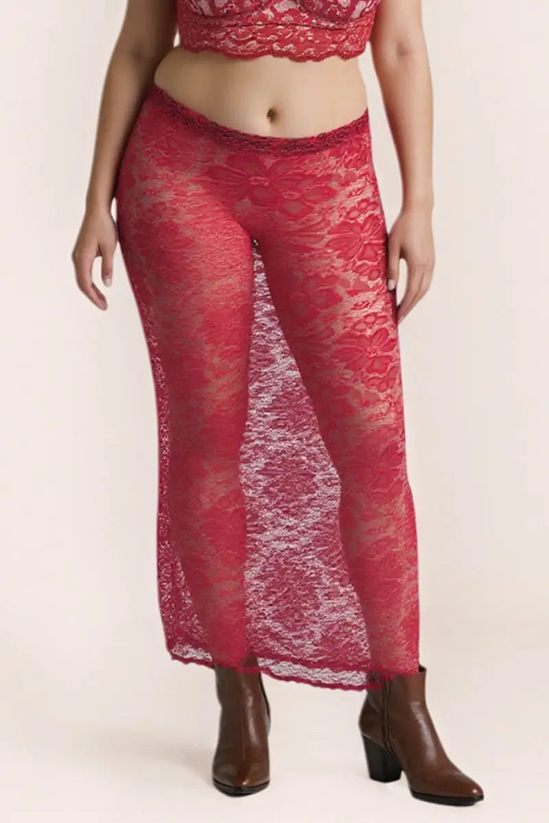 Lace Sheer Maxi Skirt