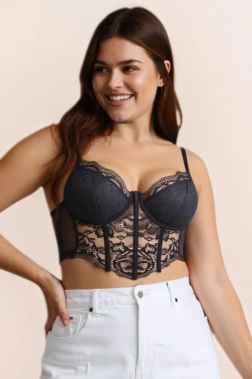 SunmolySexyBlack_Lace Underwire Cami Top